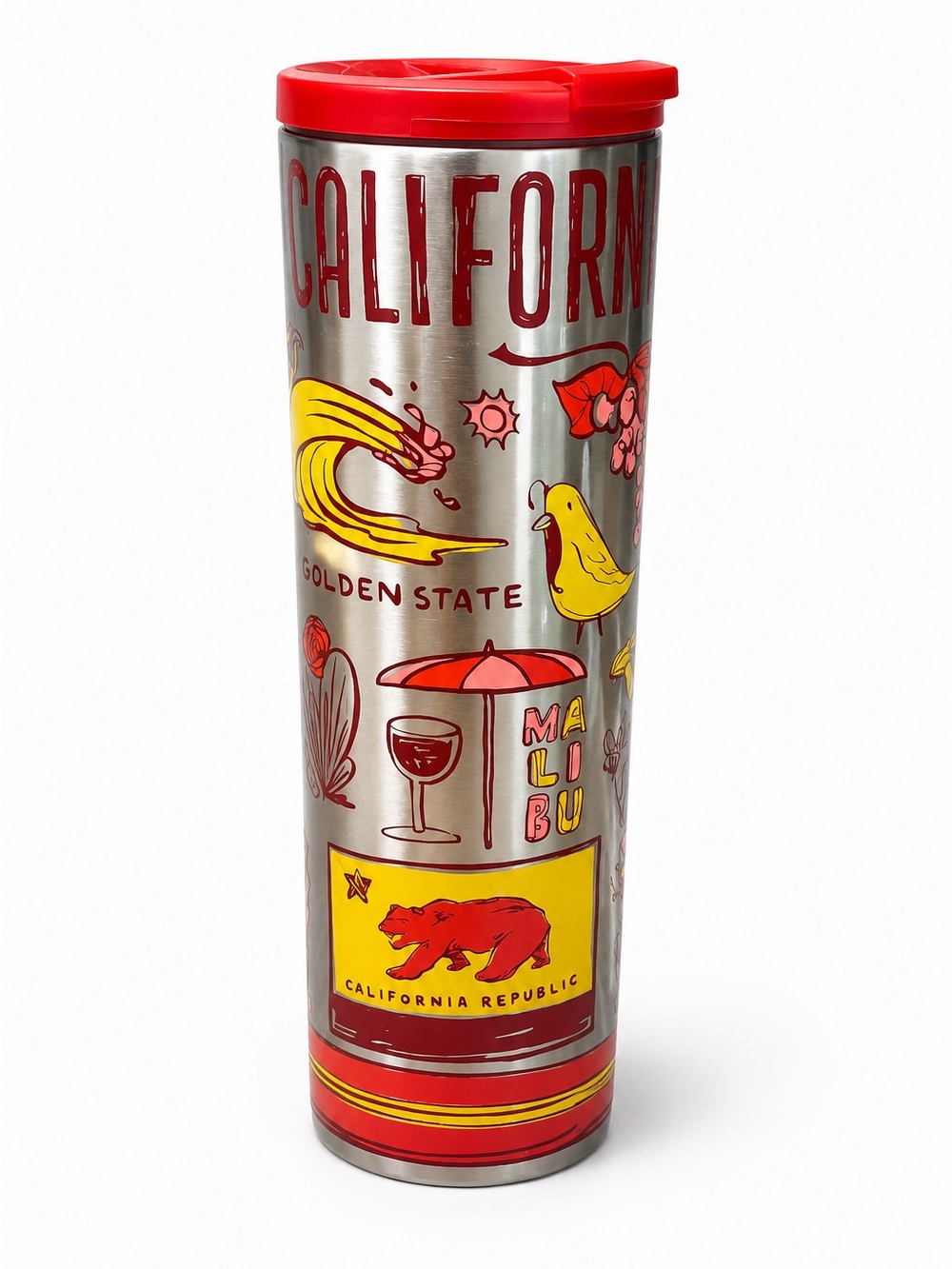 Starbucks Been There Series California Stainless Steel Tumbler 16 oz Red Lid